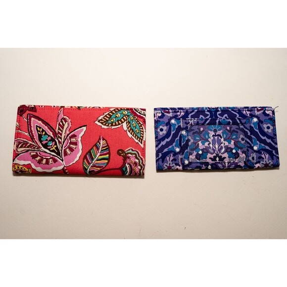 Set of 2 Vera Bradley wallet checkbook holders coral regal rosette - Picture 4 of 8